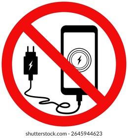 Do not Mobile phone charging sign. No charging sign, Vector illustration design.