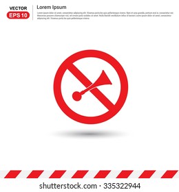Do Not no blowing of horn - Red prohibited Traffic sign icon