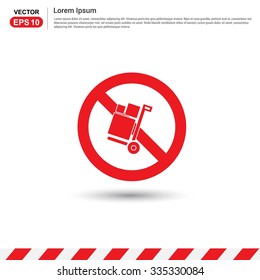 Do Not No luggage trolley - Red prohibited Traffic sign icon