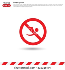 Do Not No swimming - Red prohibited Traffic sign icon