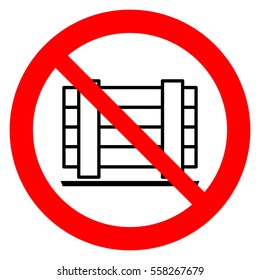 Do not obstruct, prohibition sign. Designated clear area, vector illustration.