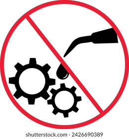 Keine Ölmaschine Verbotszeichen Symbol