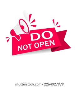 Do not open banner template megaphone. Vector icon.
