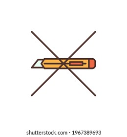 Do not open with a Cutter vector forbidden concept colored icon or sign