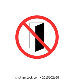 Do not open door stop sign. Clipart image.