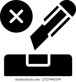 No abrir con el cuchillo Glifo Icono Ilustración Vector