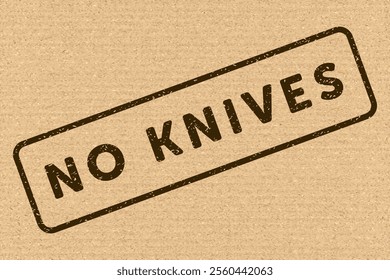 Do Not Open With Knife. Protective Packaging Instruction. Packaging Symbol. Sign and Label Indicating Items That Require Opening Without Blades to Avoid Damage to Contents or Packaging. No Knives