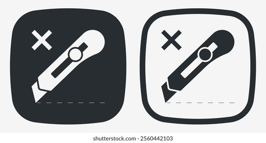 Do Not Open With Knife. Protective Packaging Instruction. Packaging Symbol. Sign and Label Indicating Items That Require Opening Without Blades to Avoid Damage to Contents or Packaging. No Knives