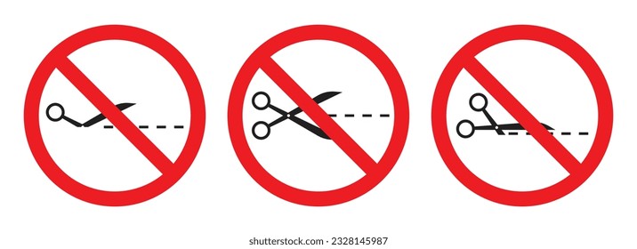 Do not open with scissors sign and symbol vector illustration collection