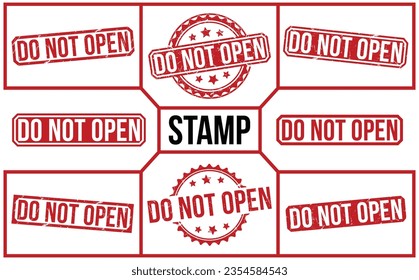 Do Not Open stamp red rubber stamp on white background. Do Not Open stamp sign. Do Not Open stamp.