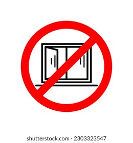 Do not open window sign illustration on white background..eps