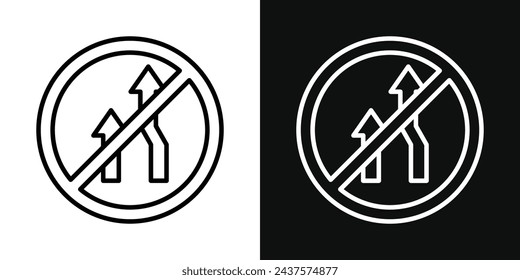 Do Not Overtake Traffic Sign Icon Set. Vector Illustration