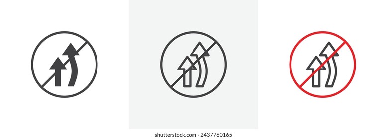 No Supere El Diseño De Estilo De Icono De Línea Aislada De Señal De Tráfico. Ilustración vectorial simple