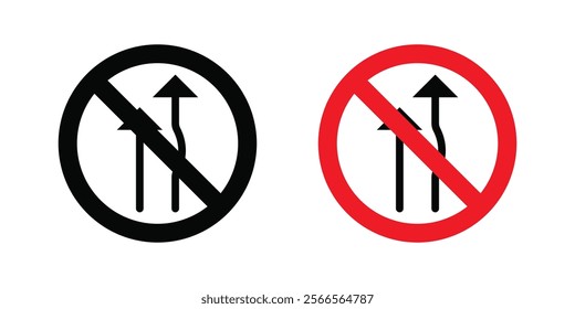 Do not overtake traffic signs in black and color style