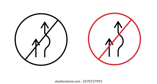 Do not overtake traffic signs vectors on white background.