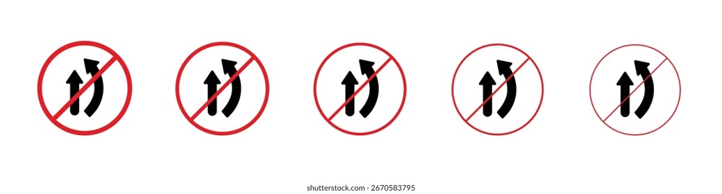 Não ultrapasse o design de sinais de trânsito, logotipo, aplicativo, interface do usuário. Ilustração vetorial, EPS