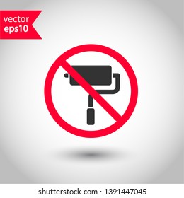 Do not paint sign. Prohibited painting vector icon. No paint icon. Forbidden brush icon. Warning, caution, attention, restriction, danger flat sign design. EPS 10 symbol
