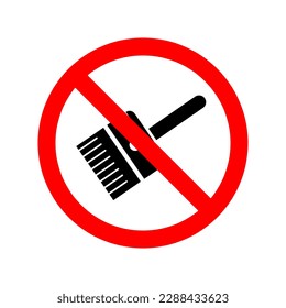 Do not paint signs set. No paint brush sign . Vector illustration on white background..eps
