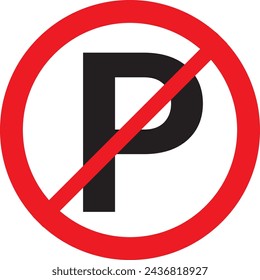 do not parking symbol, caution warn symbol for public transport areas to do not do that. vector logo, sign, symbol