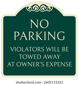Do not parking warning sign