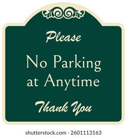 Do not parking warning sign