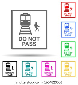do not pass railway multi color style icon. Simple glyph, flat vector of railway warnings icons for ui and ux, website or mobile application