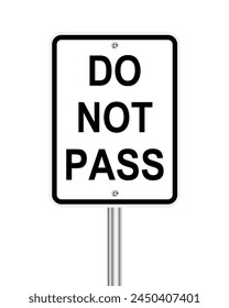 Do not pass traffic sign on white background