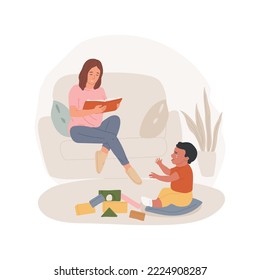 Do not pay attention isolated cartoon vector illustration. Child crying, mother not paying attention, not looking at kid, parents raising children, whims and impulses, parenting vector cartoon.