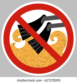Do not pick up dirt from the bottom.
Information sign of a warning character, the presence and actions of a person in the aquatic environment.