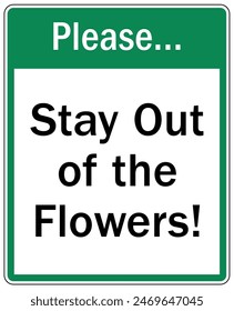 Do not pick flower sign