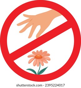 
Do not Pick the flowers Sign vector Icon Design
Warning icon about preserving the environment and the plants
