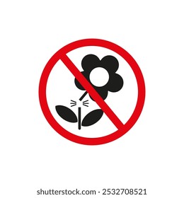 Do not pick flowers. A simple flat vector illustration on a white background.