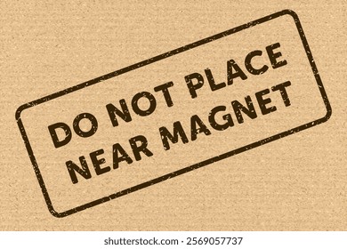 Do Not Place Near Magnet. Packaging Symbol. Sign and Label Indicating Items Are Sensitive to Magnetic Fields. Protects Electronic Components or Magnetically Recorded Data. No Magnets - Vector Symbol