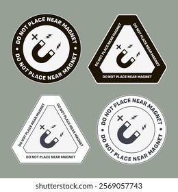 Do Not Place Near Magnet. Packaging Symbol. Sign and Label Indicating Items Are Sensitive to Magnetic Fields. Protects Electronic Components or Magnetically Recorded Data. No Magnets - Vector Symbol