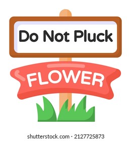 Do not pluck in flat design icon

