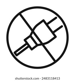 do not plug connect icon mark in filled style