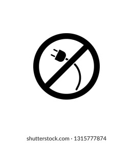 Do not plug in sign icon. Simple glyph, flat vector element of ban, prohibition, forbid icons set for UI and UX, website or mobile application