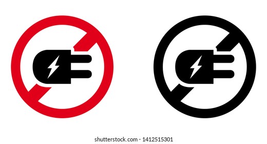 Do Not Plug Sign in Red and Black Version