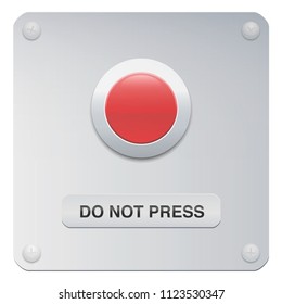 Do not press. Don't push the red button. Symbol for restraint, patience, withstand, composure or resistance.