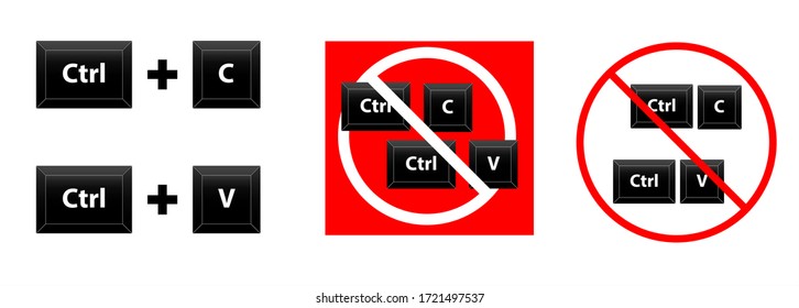 「キーボードボタン「Ctrl」「C」「V」を押さないでください。 ライセンスのコンセプト。コピーしないでください。ベクターイラストEPS10