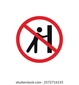 Do not push sign flat line symbol set.