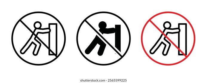 Do not push sign vector in black and red colors