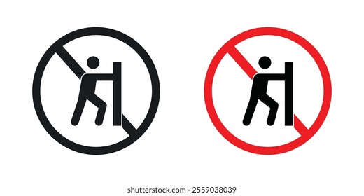 Do not push sign vectors in black and colored version