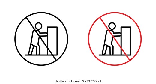 Do not push signs vectors on white background.