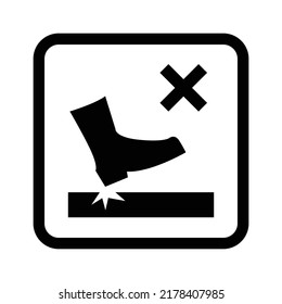 Do not put shoes - Foot safety, packaging item, not allowed