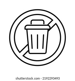 Do Not Put Trash In The Trash Can Icon. Vector.