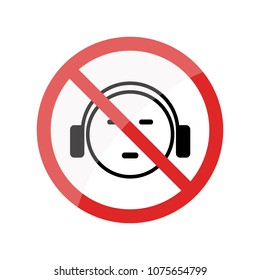 Do not put your headphones on.-icon sign vector illustration