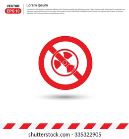 Do Not radiation Warning Icon - Red prohibited Traffic sign icon