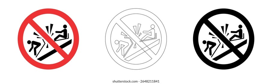 Do not ram into toboggan sign in vector format