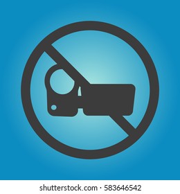 Do not record icon. Flat vector illustration in black on white background.